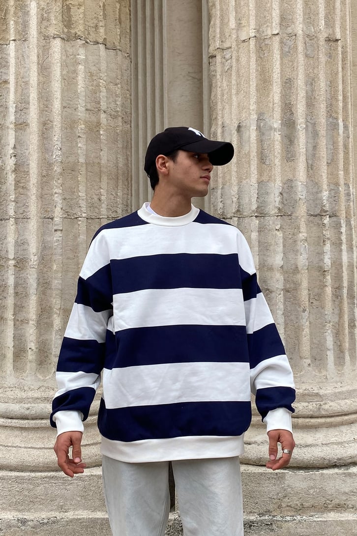 ÇİZGİLİ OVERSIZE SWEATSHIRT
