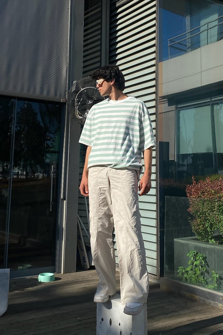 Çizgili Oversize Tshirt