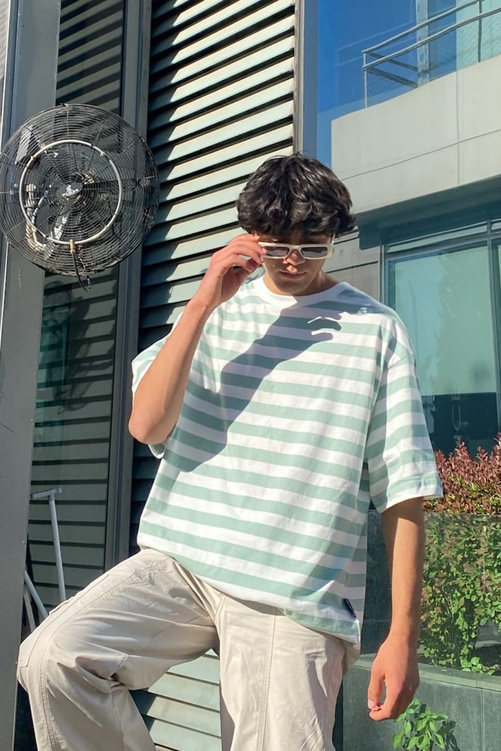 Çizgili Oversize Tshirt