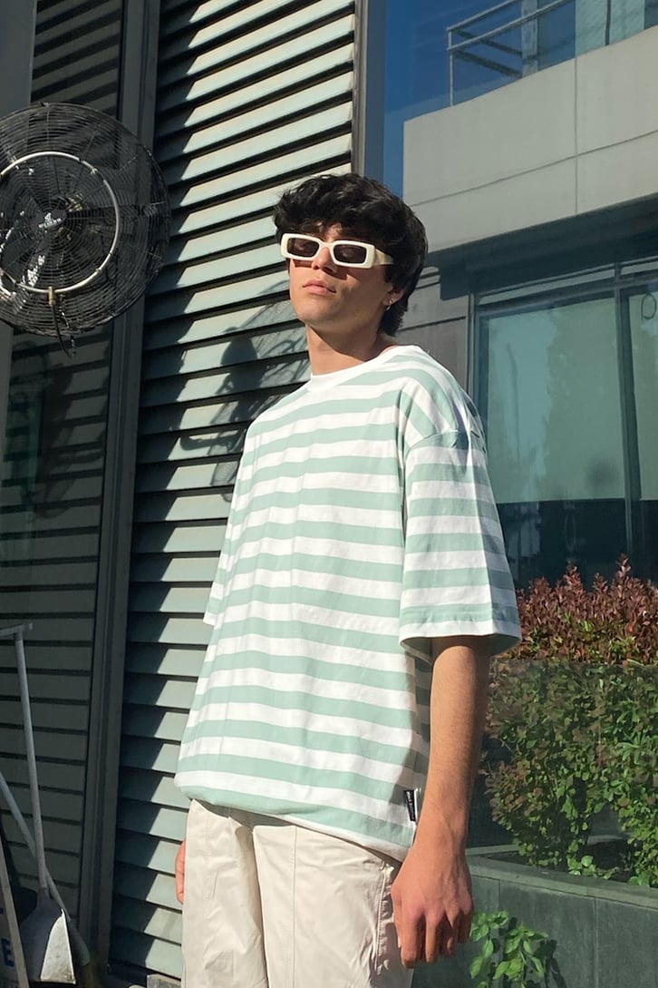 Çizgili Oversize Tshirt
