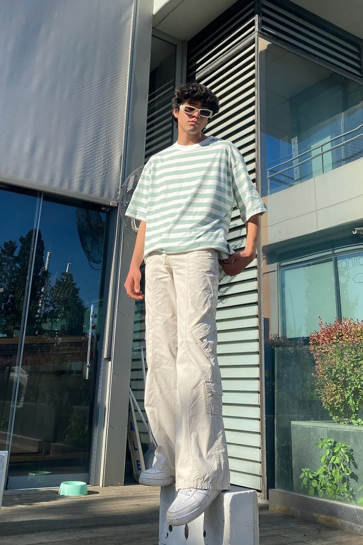 Çizgili Oversize Tshirt