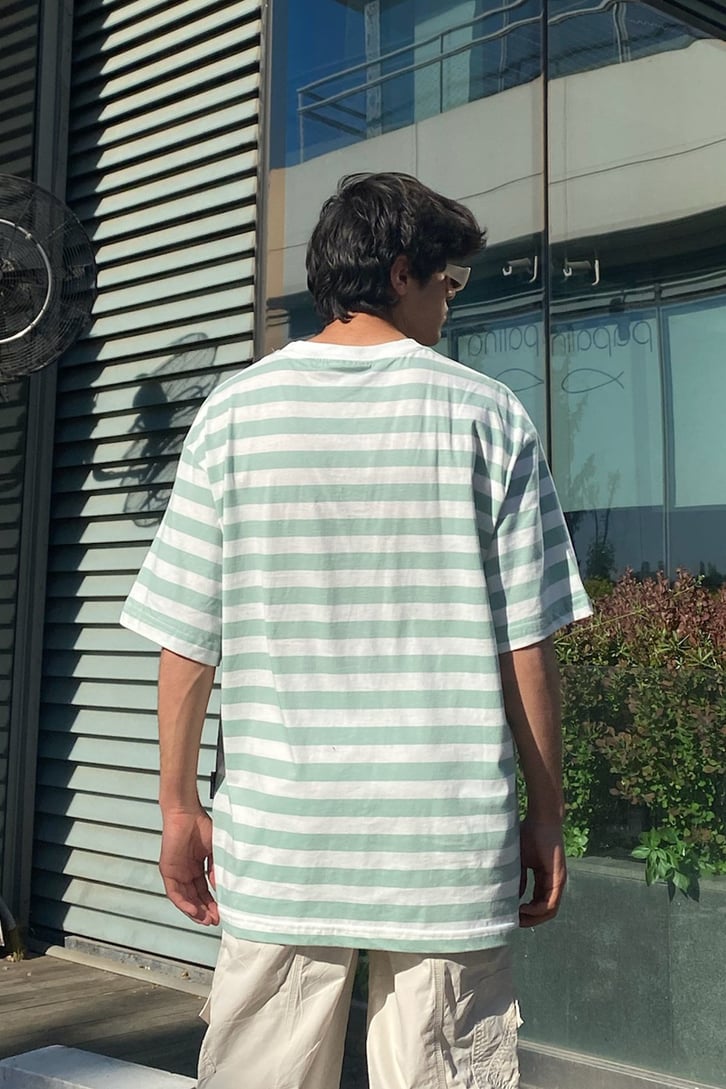 Çizgili Oversize Tshirt