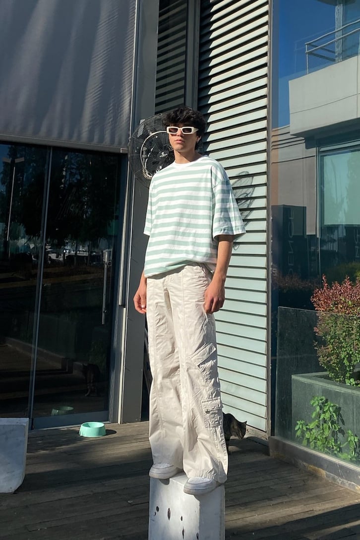 Çizgili Oversize Tshirt