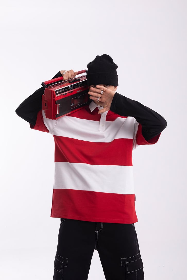 Çizgili  Polo Yaka Tshirt