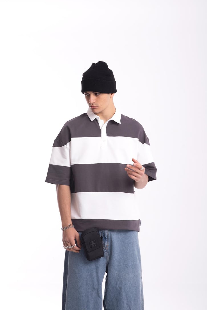 Çizgili  Polo Yaka Tshirt