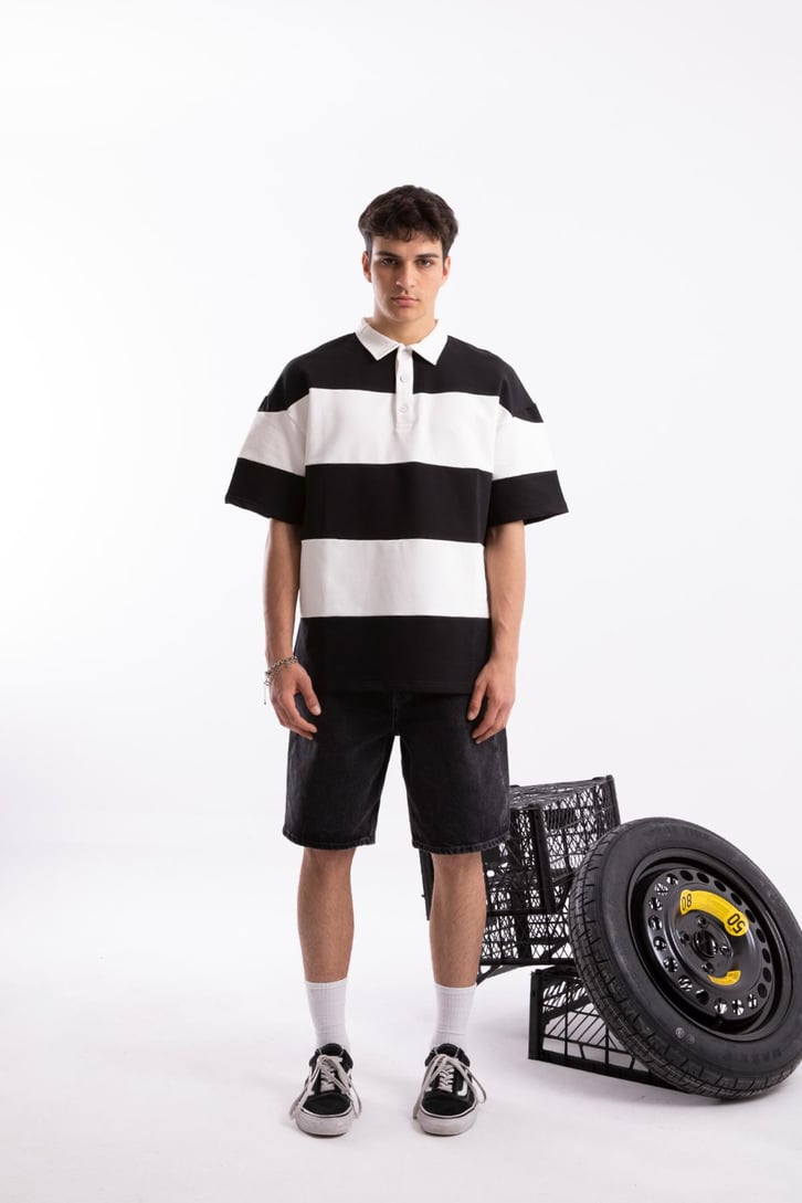 Çizgili  Polo Yaka Tshirt