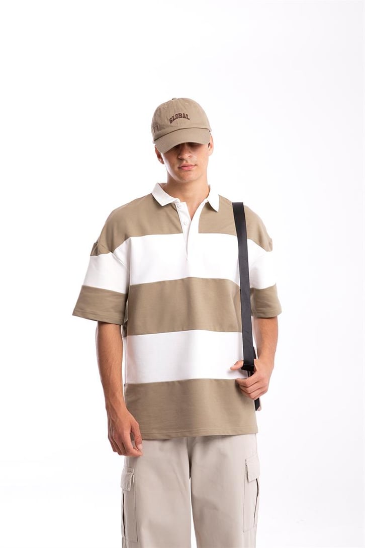 Çizgili  Polo Yaka Tshirt