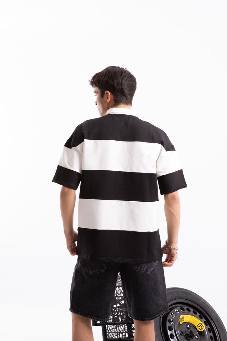 Çizgili  Polo Yaka Tshirt