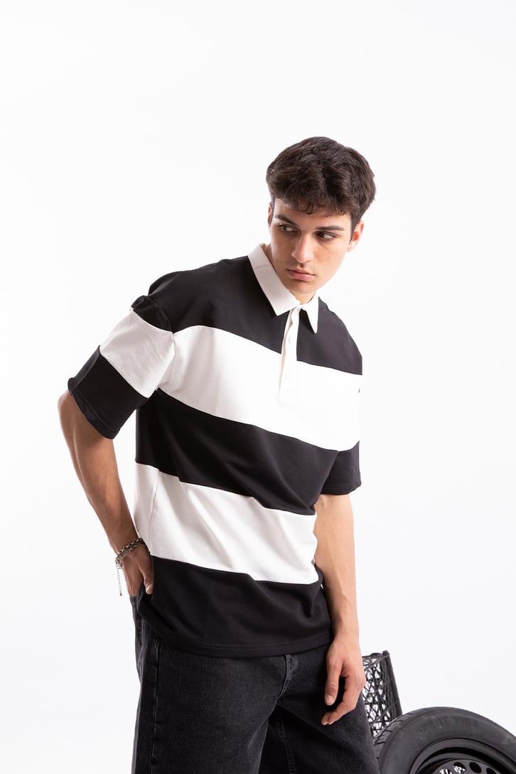 Çizgili  Polo Yaka Tshirt