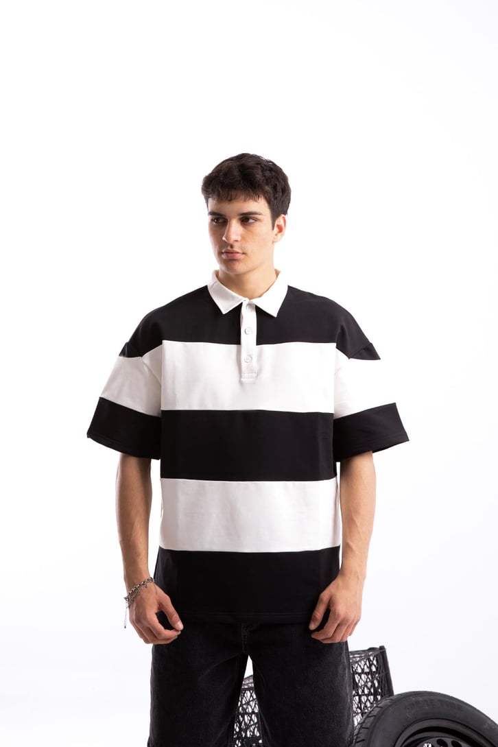 Çizgili  Polo Yaka Tshirt