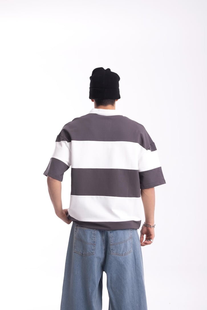 Çizgili  Polo Yaka Tshirt