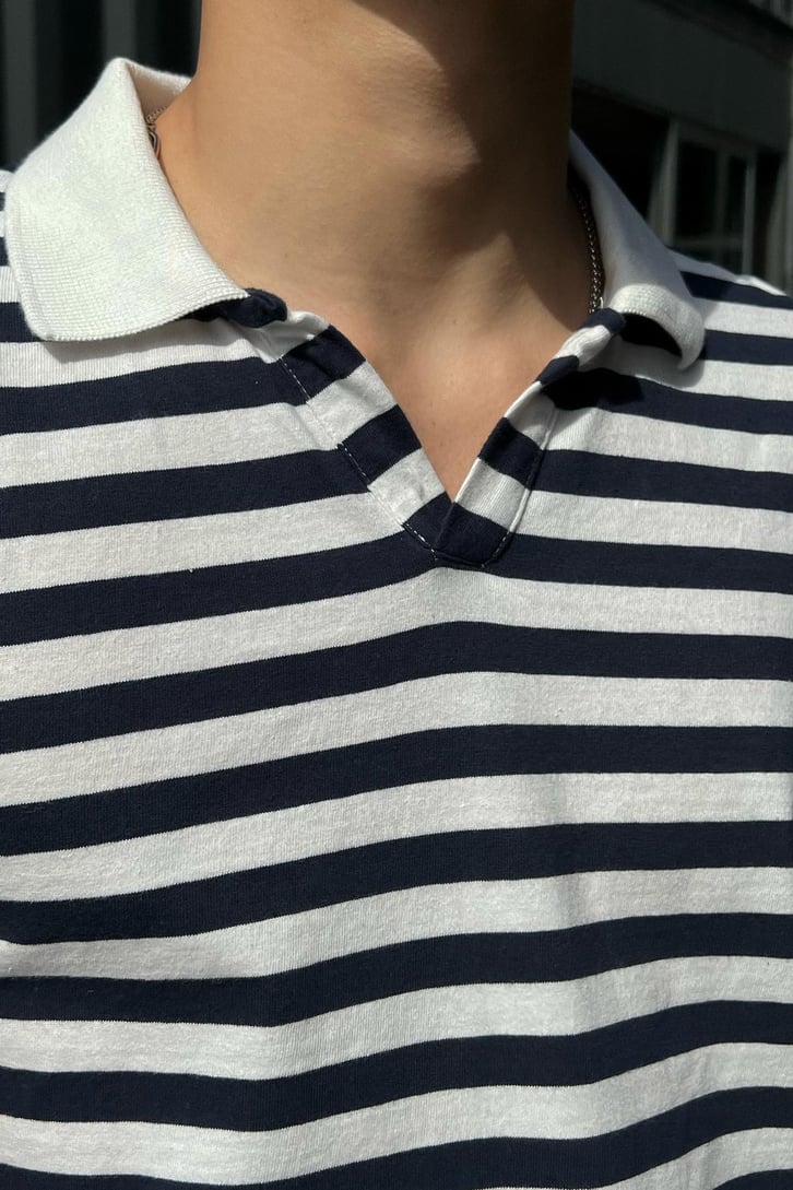 Çizgili Polo Yaka Tshirt