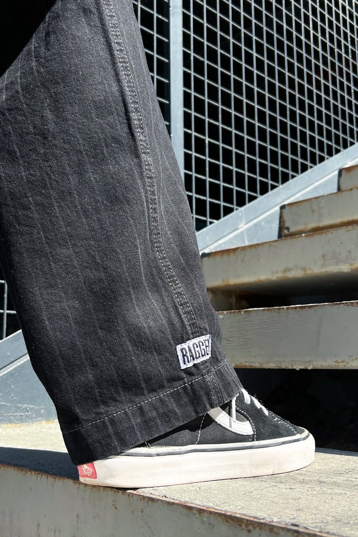 Çizgili Siyah Baggy Jean