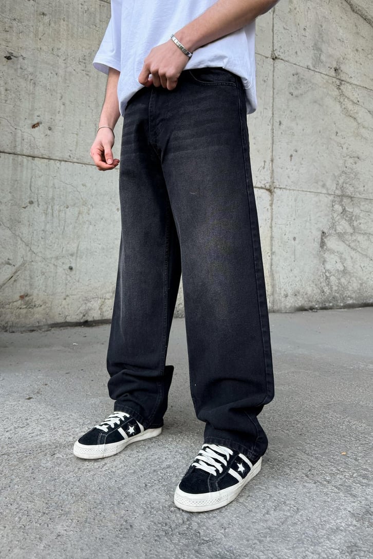 Çizgili Super Baggy Jean