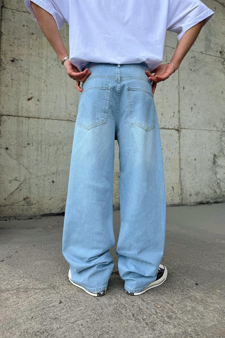Çizgili Super Baggy Jean