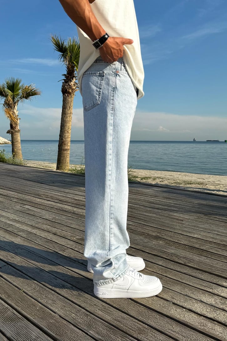 Çizgili Super Regular Jean