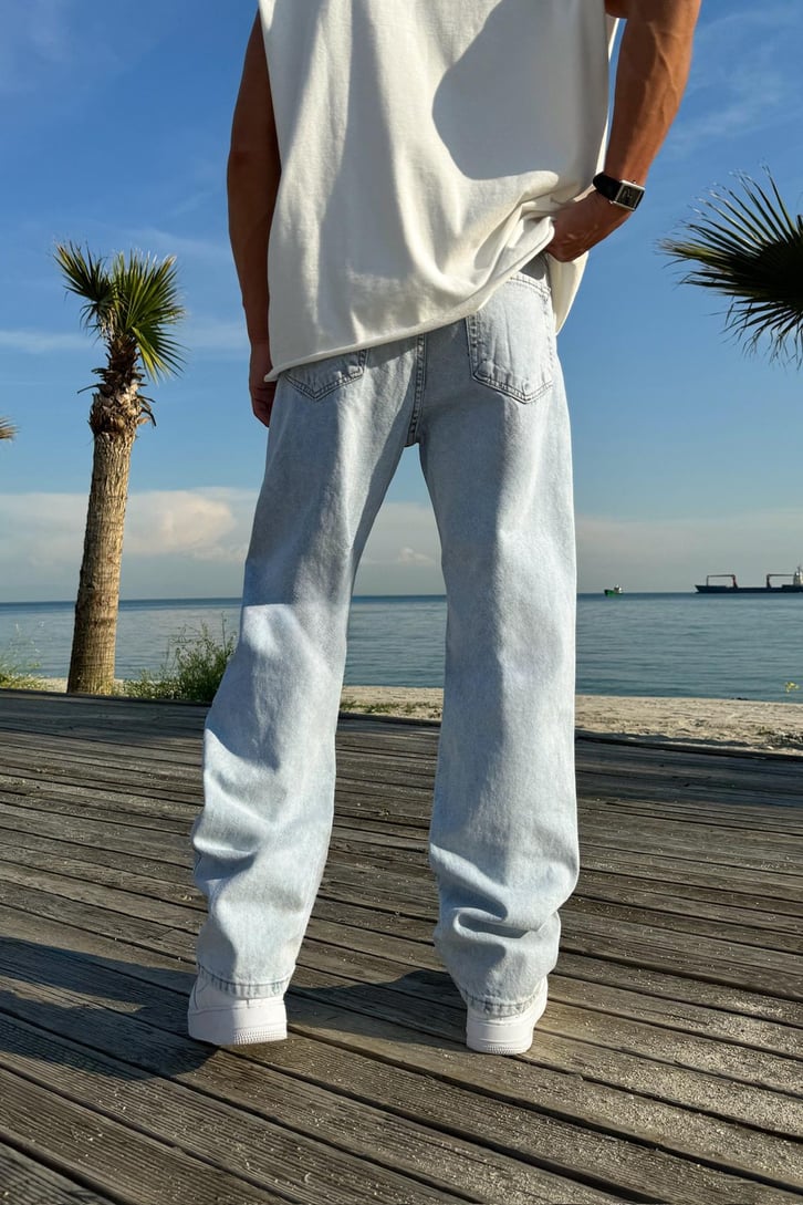 Çizgili Super Regular Jean