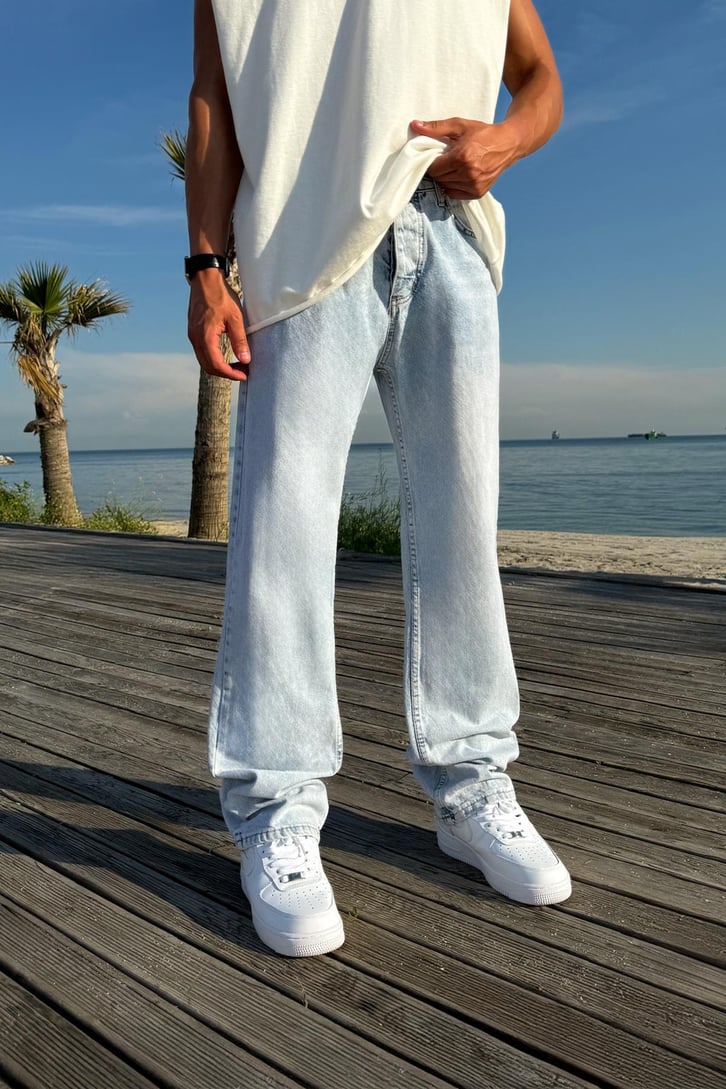 Çizgili Super Regular Jean