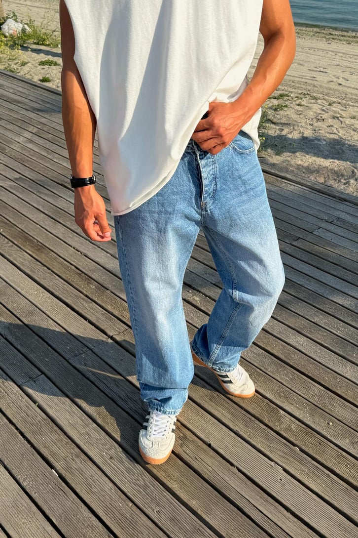 Çizgili Super Regular Jean