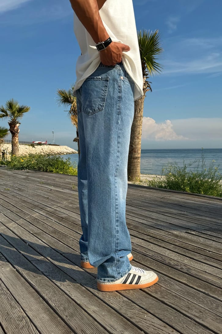 Çizgili Super Regular Jean