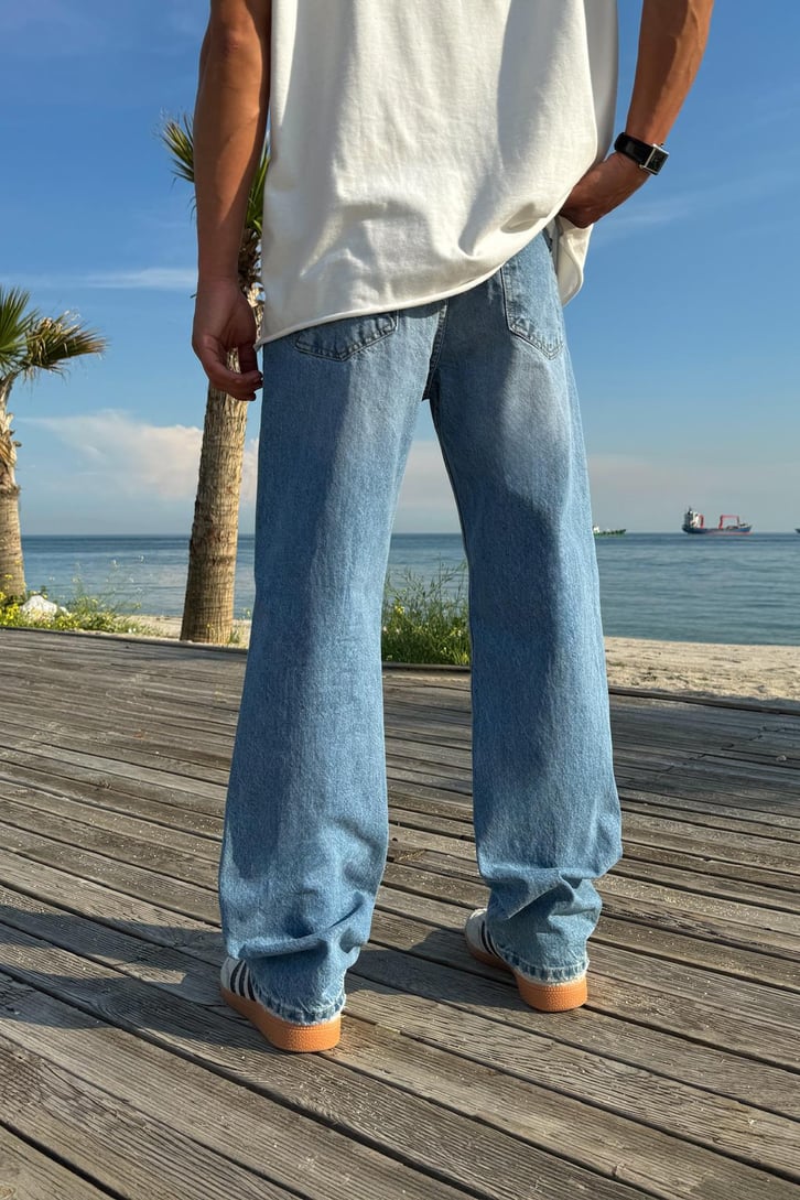 Çizgili Super Regular Jean