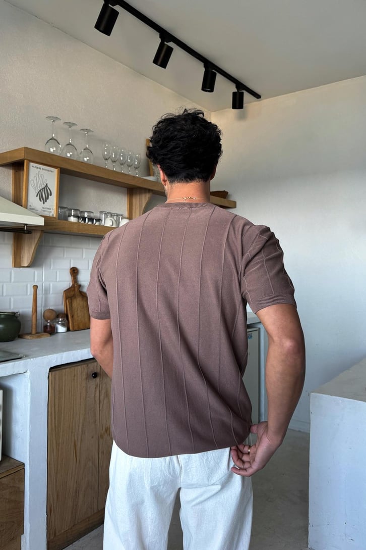 Çizgili Triko Tişört
