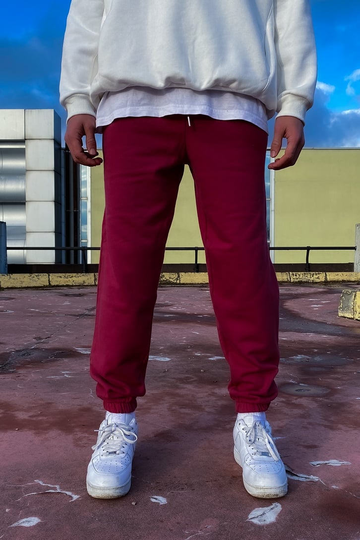 Claret Red Basic Oversize Sweatpant