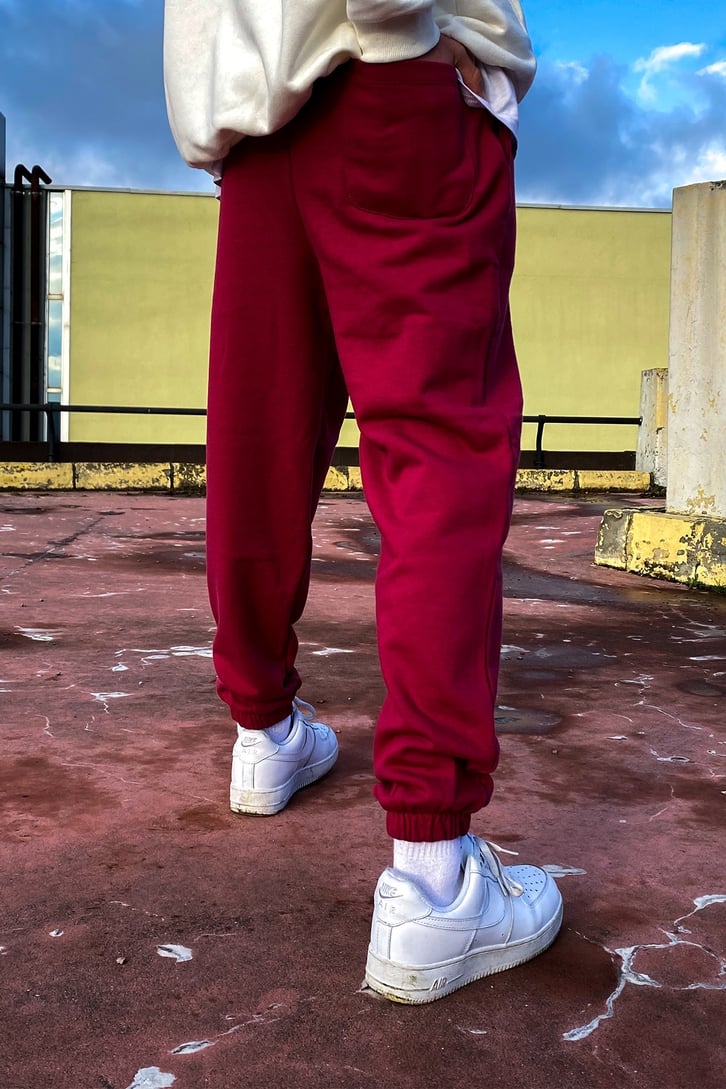 Claret Red Basic Oversize Sweatpant
