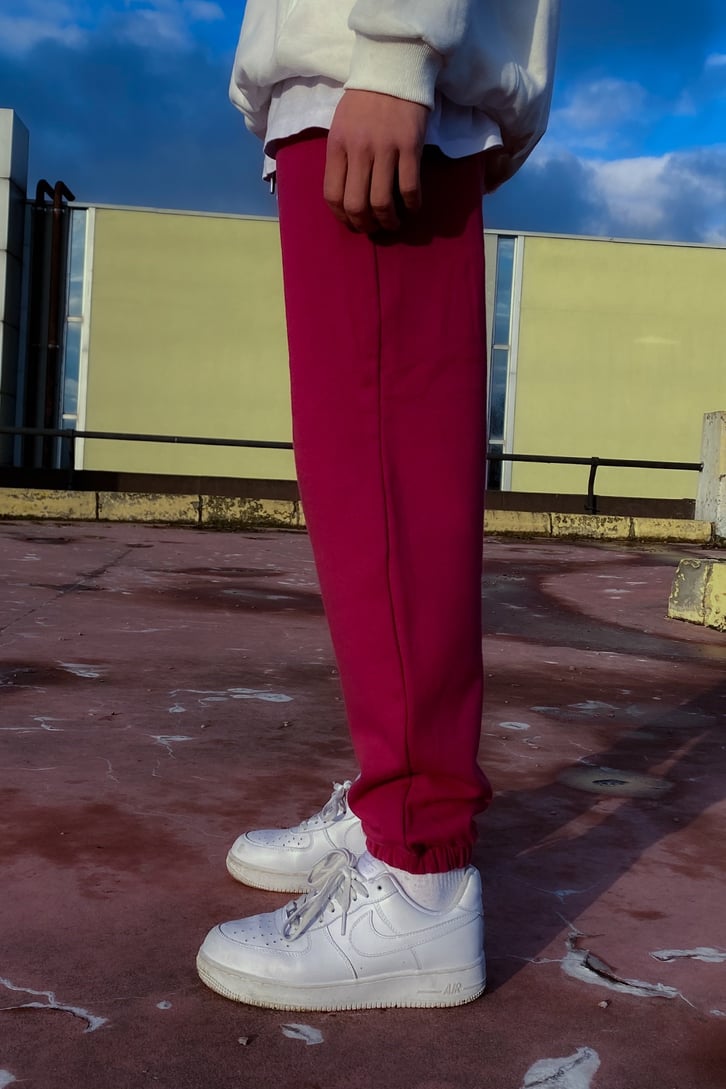 Claret Red Basic Oversize Sweatpant
