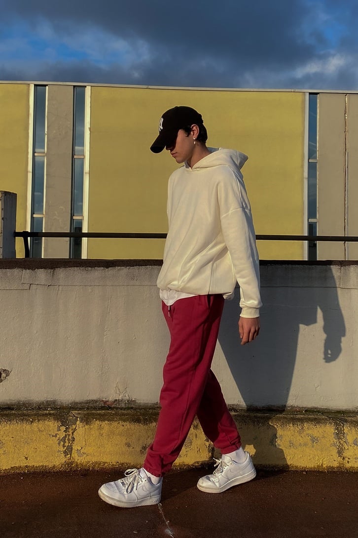 Claret Red Basic Oversize Sweatpant