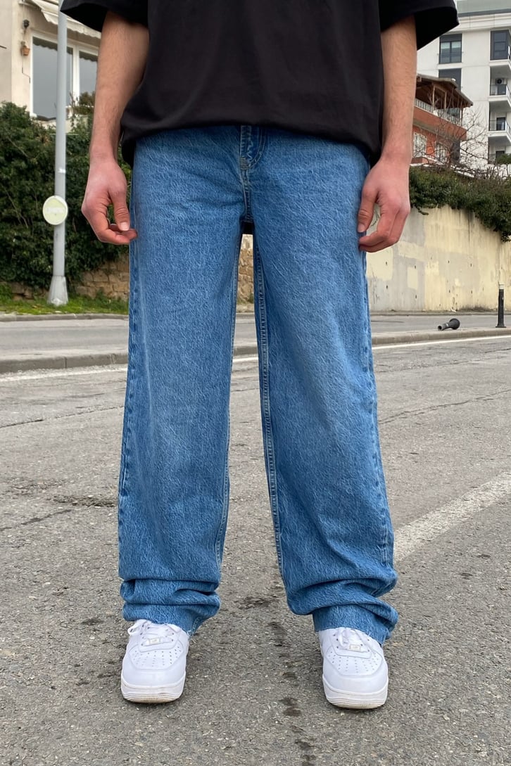 Clear Blue Baggy Fit Jean