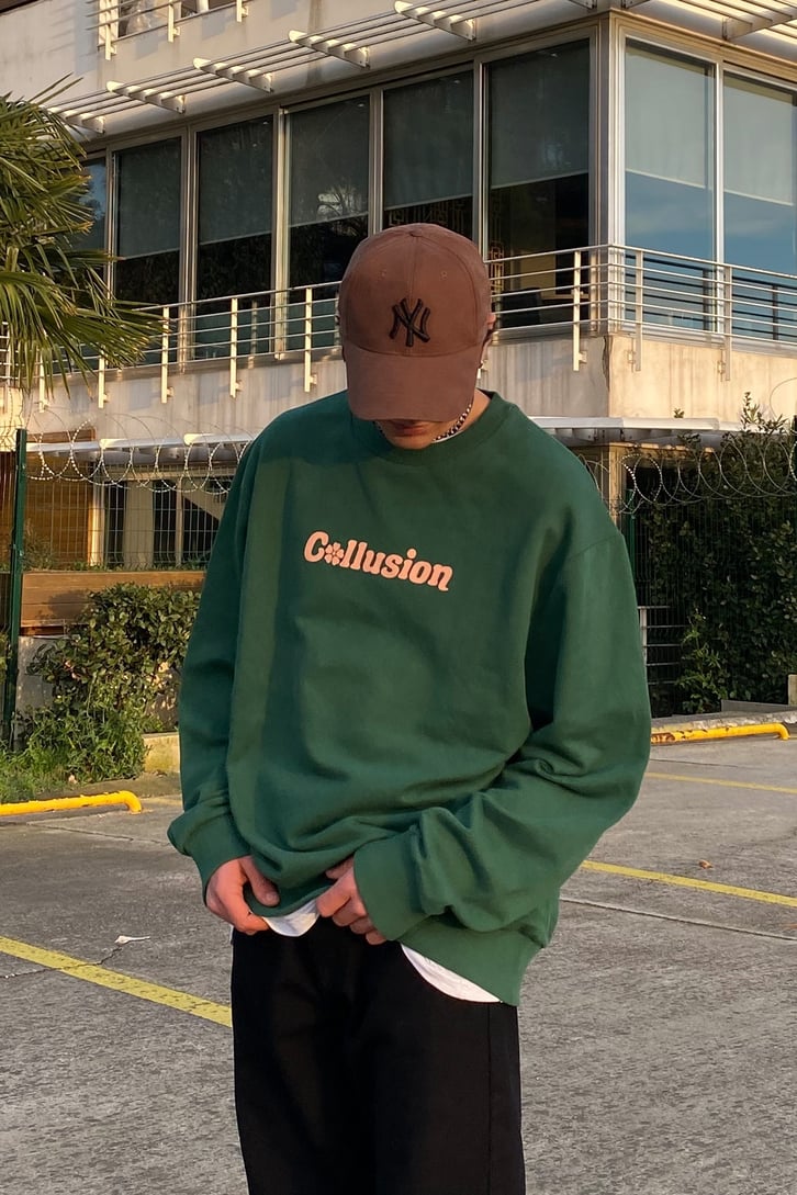 Cllusion Chest Printed Oversize Premium Sweatshirt