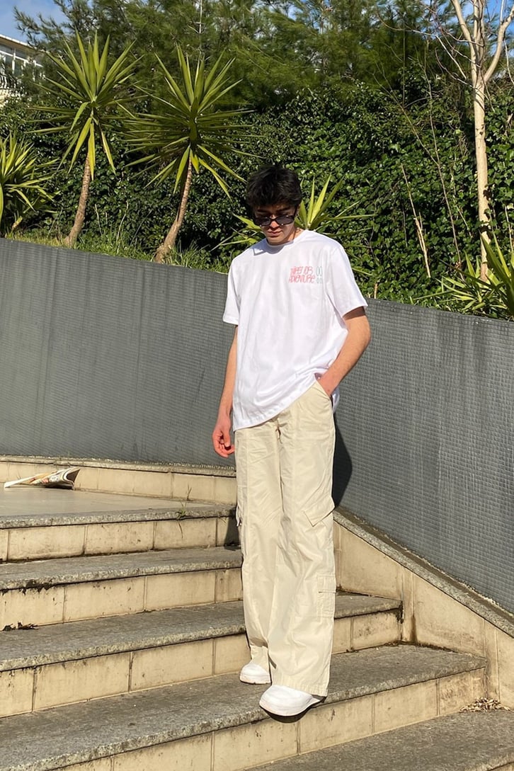 Closer Look Oversize Printed Beyaz Tshirt