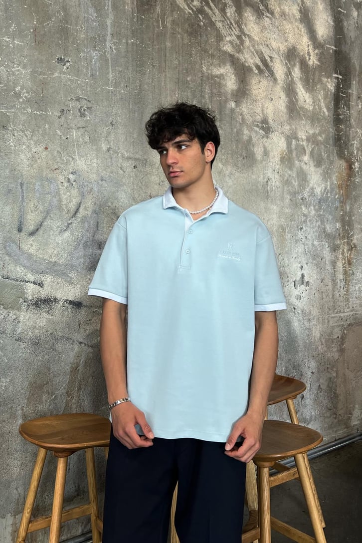 Club 1984 Nakışlı Bebek Mavisi Polo Yaka Tişört