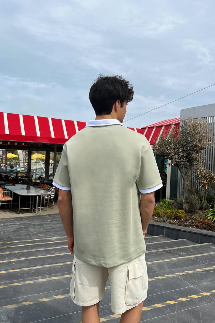 Club 1984 Nakışlı İndigo Polo Yaka Tişört