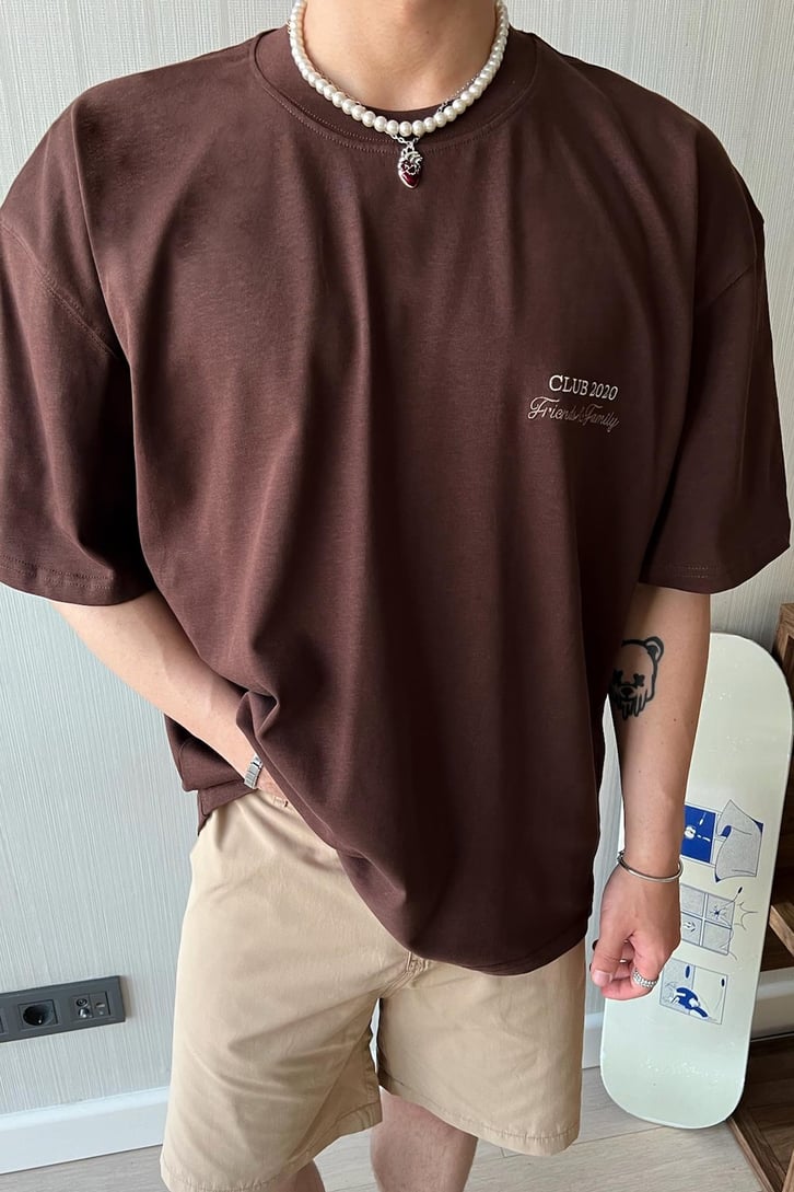 Club 2020 Nakışlı Oversize Tişört
