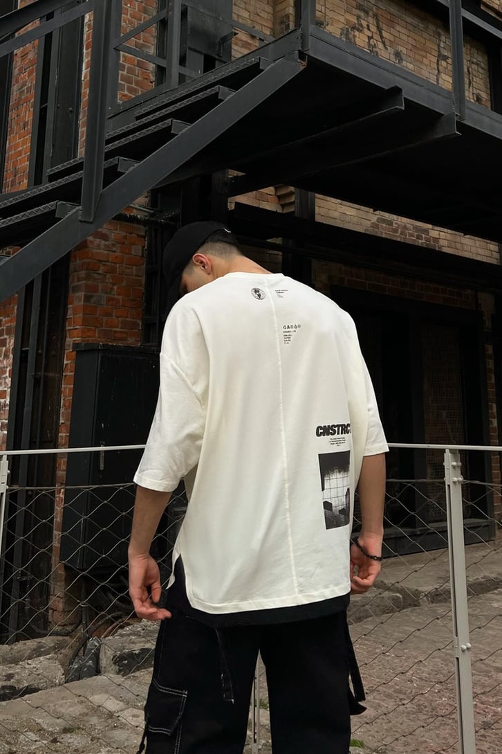 Cnstrct Dikiş Detaylı Oversize Tshirt