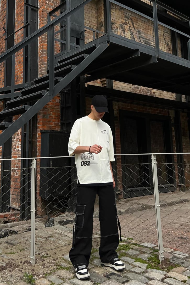 Cnstrct Dikiş Detaylı Oversize Tshirt