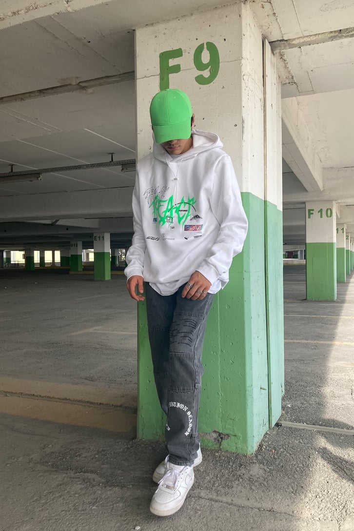 ÇOK BASKILI OVERSIZE HOODIE
