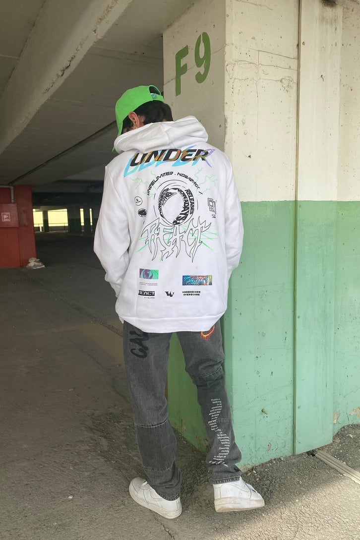ÇOK BASKILI OVERSIZE HOODIE