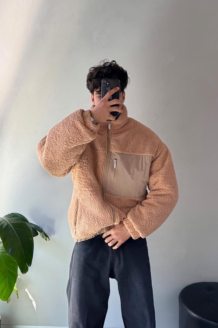 Çok Cepli Peluş Ceket