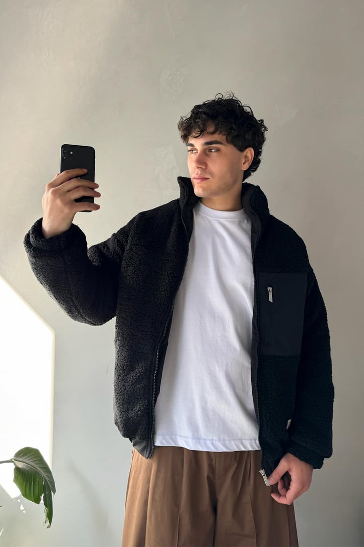 Çok Cepli Peluş Ceket