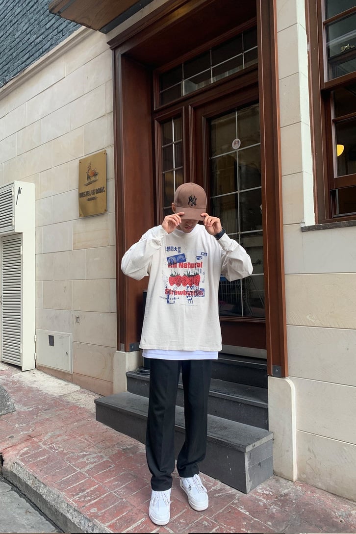 ÇOKLU DESEN BASKILI OVERSIZE LONG SLEEVE TSHIRT