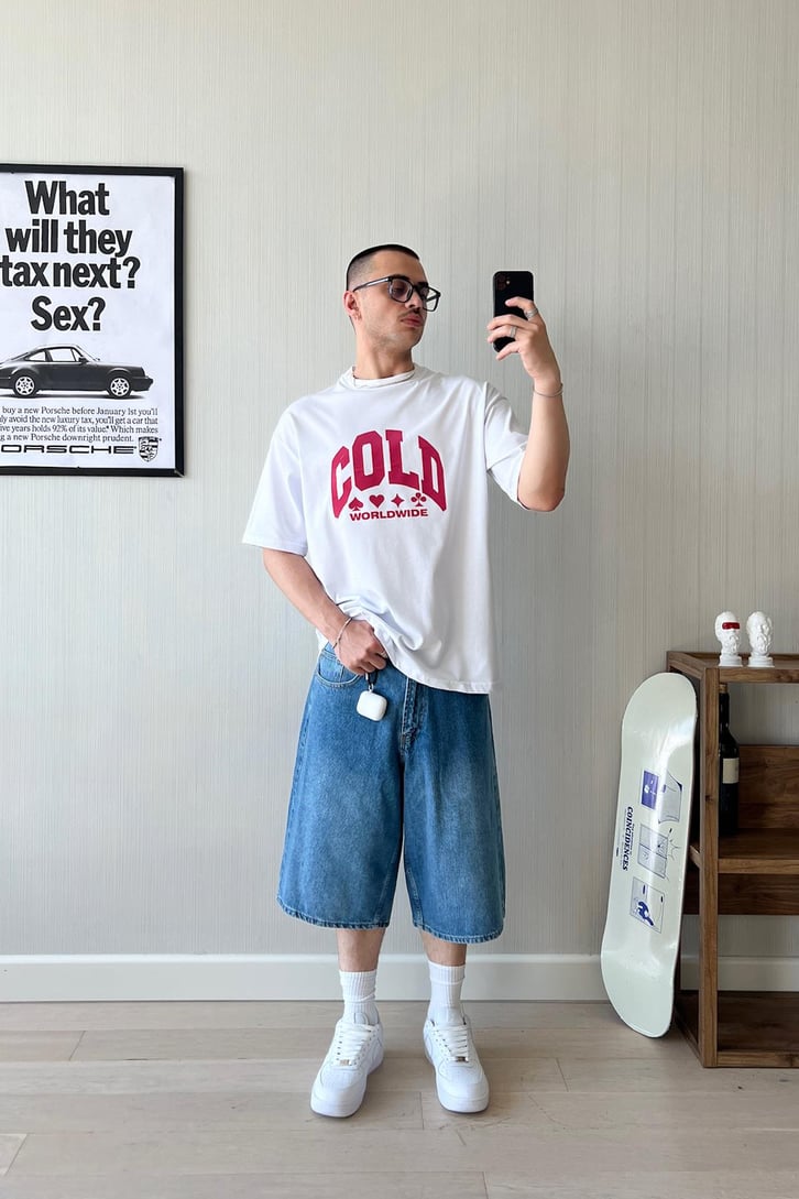 Cold WW Baskılı Oversize Tişört