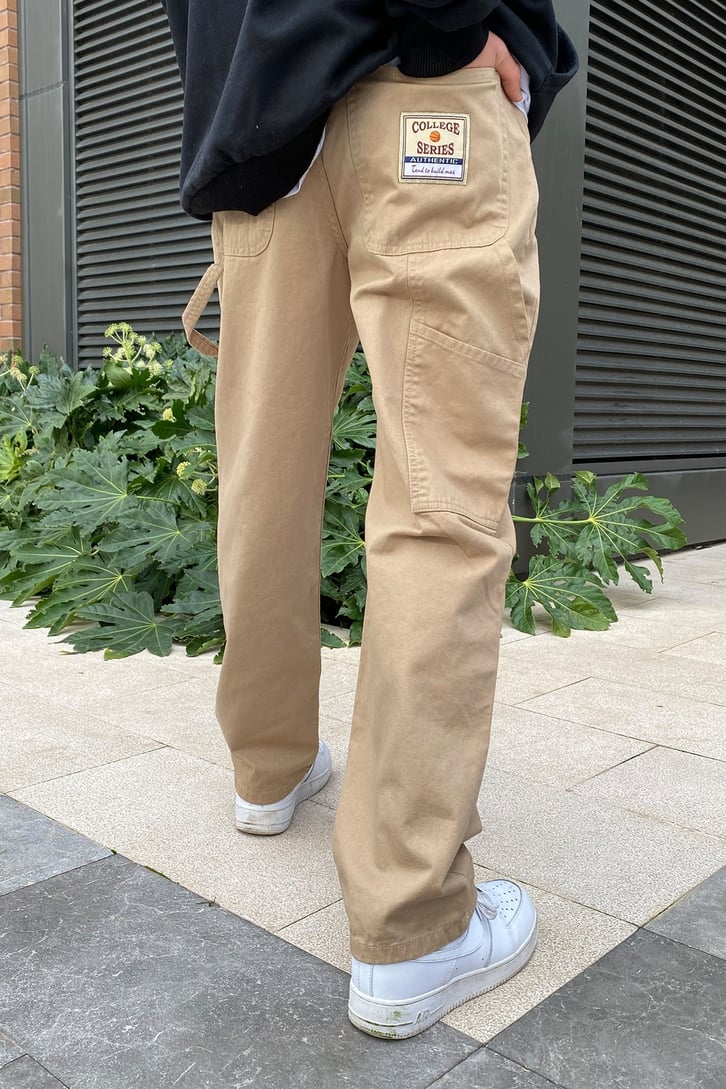 Collage Series Beige Losse Fit Skate Pant