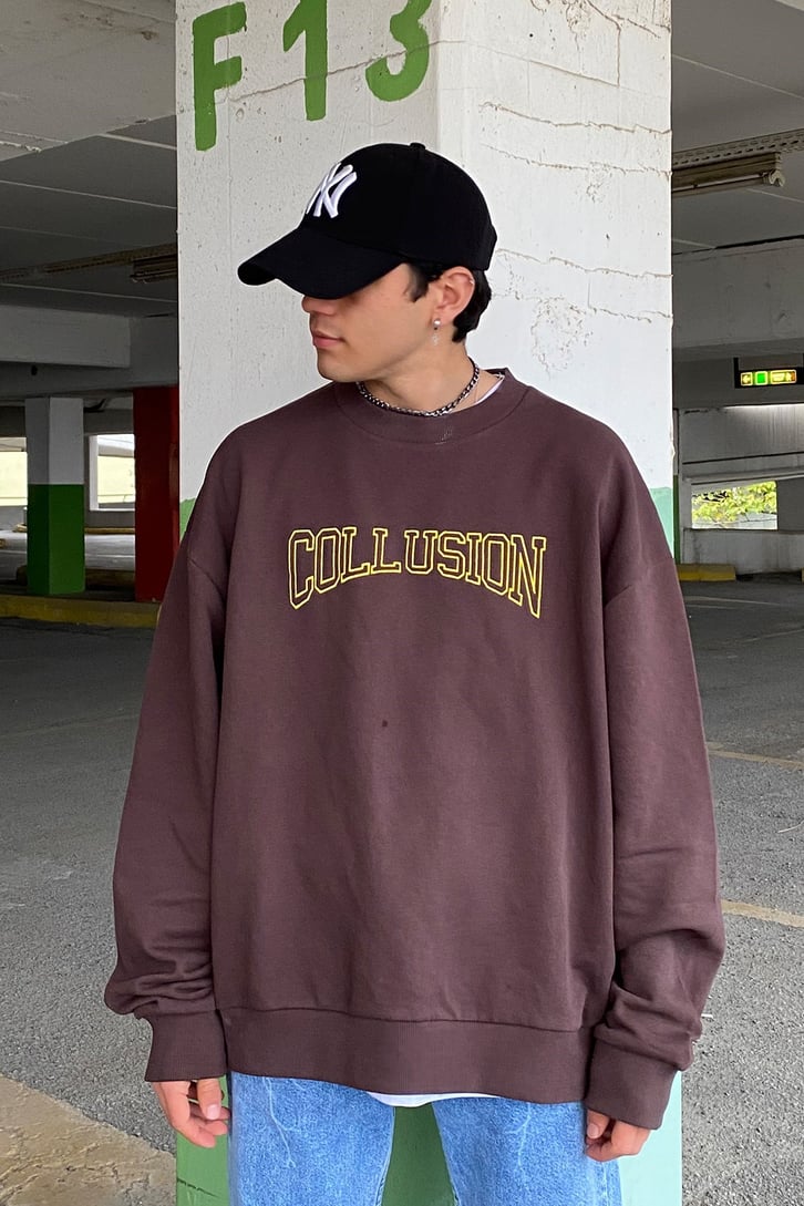 Collusion Front Printed Oversize Premium Sweatshirt