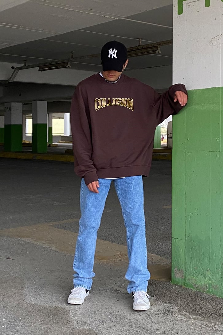 Collusion Front Printed Oversize Premium Sweatshirt