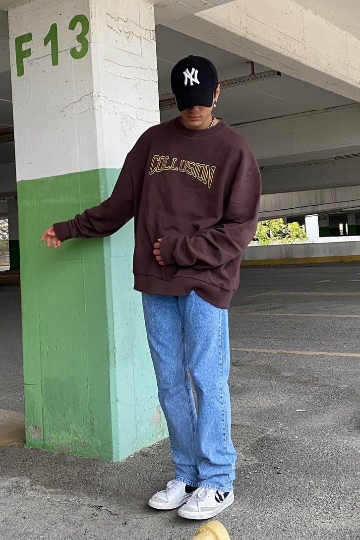 Collusion Front Printed Oversize Premium Sweatshirt