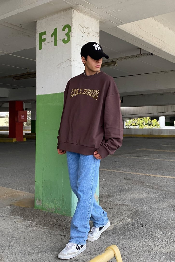 Collusion Front Printed Oversize Premium Sweatshirt