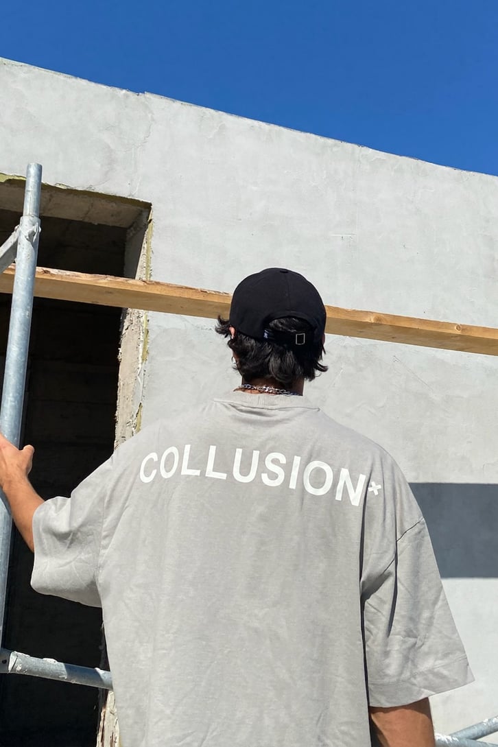 Collusion Sırt Baskılı Çam Yeşilii Oversize Tshirt